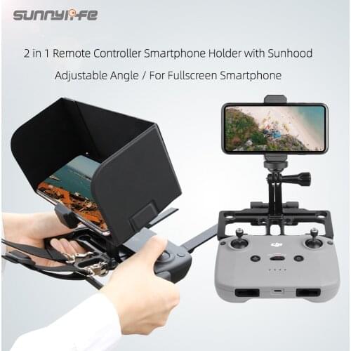 Remote Controller Mobile Phone Holder with Sun Hood Full Screen Smartphone Holder for Mavic Air 2/ Mini 2/ Pro/ Air/spark