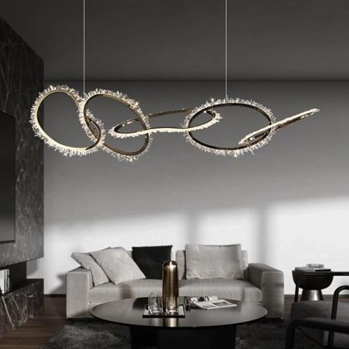 Nordic Novelty LED Chandelier Postmodern Natural Crystal hanging lamp Simple Light Luxury Living Room Dining Chandelier Lighting