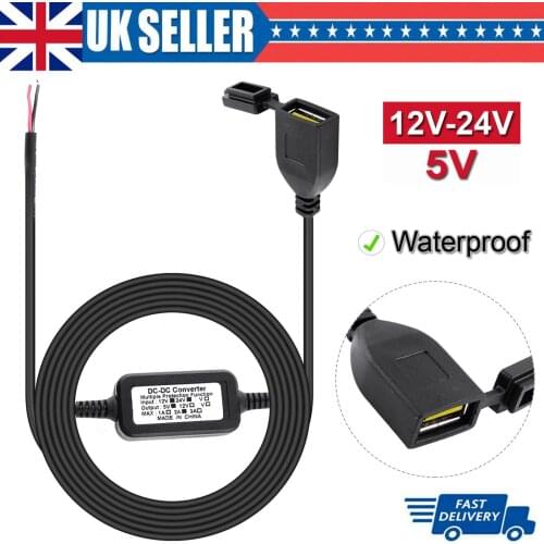 12V-24V USB Smart Phone GPS Concealed Charger Waterproof Port Socket Moto Black Charger Port Socket For Motorcycle