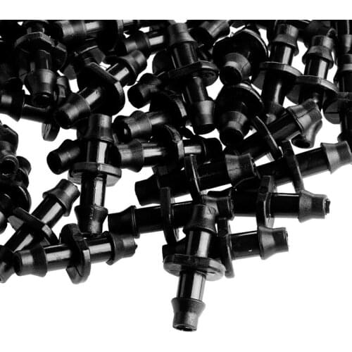 100PCs Barbed Connector Double Way 1/4" 4/7mm Hose Garden Drip Irrigation Hot