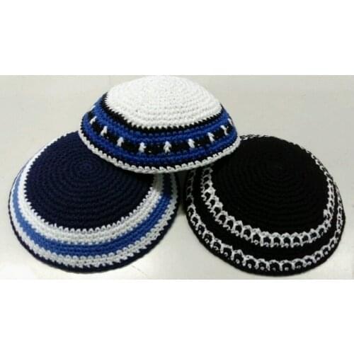 16/17cm HANDMADE KNITTED YARMULKE KIPPAH