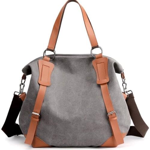 Big capacity Women Vintage Canvas Crossbody Bag Fashion Casual Female Messenger Top handle Bag Quality Durable Shoulder Bag