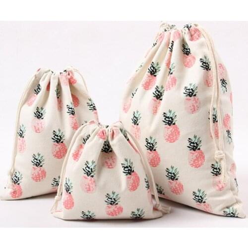 1pc Small/Medium/Big 3 Size Aviliable Cotton Drawstring Shopping Bag Eco Reusable Gift Candy Tea Storage Bag Coins keys Bags