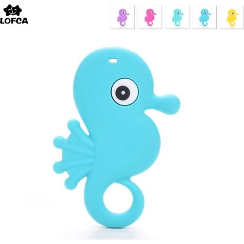 1pc Seahorse 5 Colors Silicone Teether Baby Teething Necklace Dental care Carrier BPA Free Pendant Teether BPA Free