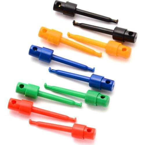 10PCS Multicolor Multimeter Test Clip Lead Wire Kit Testing Hook Clamp Grabber Test Probe SMT/SMD For Multimeter Tool