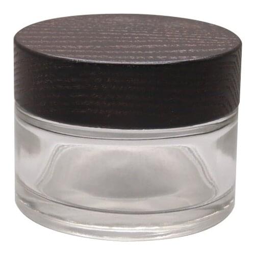 105pcs 30g 112pcs 50g Empty DIY Cosmetic Glass Facial/Eye Cream Jar with Black Wooden Cap Makeup Packaging Container Pot Bottle