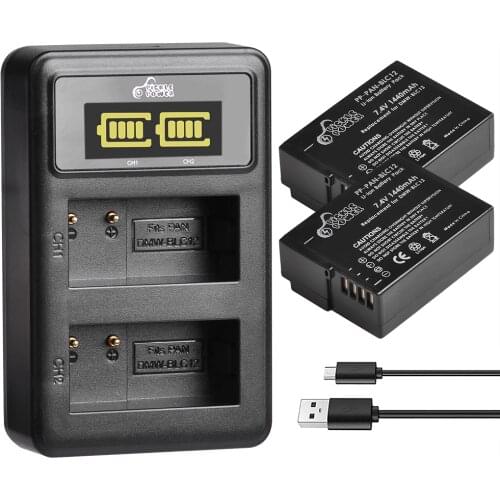 1440mAh DMW-BLC12 BLC12E BLC12PP DMW BLC12 + LED Dual Charger for Panasonic Lumix DMC-G85,FZ200,FZ1000,G5,G6,G7,GH2,GX8