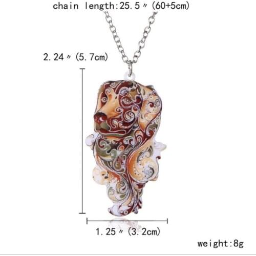 Acrylic coloured drawing Dog necklace