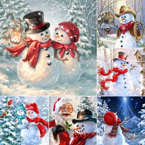DIY 5D Diamond Painting Santa Claus Snowman Cross Stitch Full Drill Embroidery Mosaic Art Picture of Rhinestones Christmas Gift