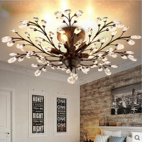 American country village K9 crystal + wrought iron branch Ceiling corridor corridor restaurant lamp