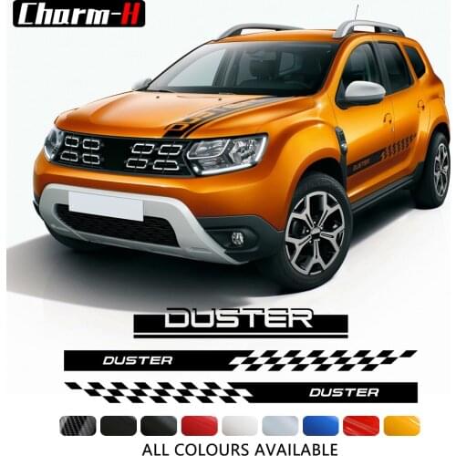 Car Styling Racing Sport Hood Decal Bonnet Body Kit Side Stripes Skirt Sticker for Renault Dacia Duster Accessories