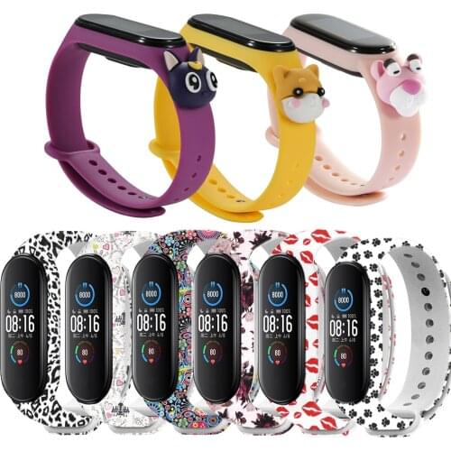 Colorful flowers Bracelet For XiaoMi band 3 4 5 6 strap Fashion graffiti Wrist strap For Xiaomi Mi band 4 3 Replace watch strap
