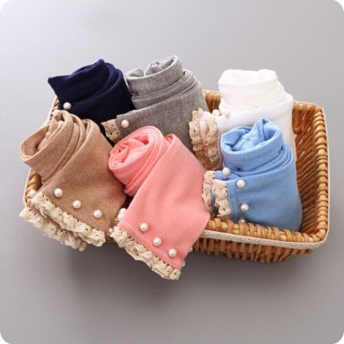 Korean Girl Childrens Garment 2016 Clothing Lace Nail Pearl Underpant Girl Baby Self-cultivation Pants Leisure Long Pants