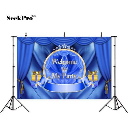 Thin vinyl welcome to my party birthday children photo Backgrounds Printed Professional indoor Photographic studio Backdrops