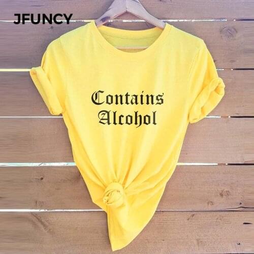 JFUNCY Plus Size Letter Printed T Shirt Women T-shirts 2020 Summer Female Short Sleeve Cotton Tee Top Woman Casual Loose Tshirt