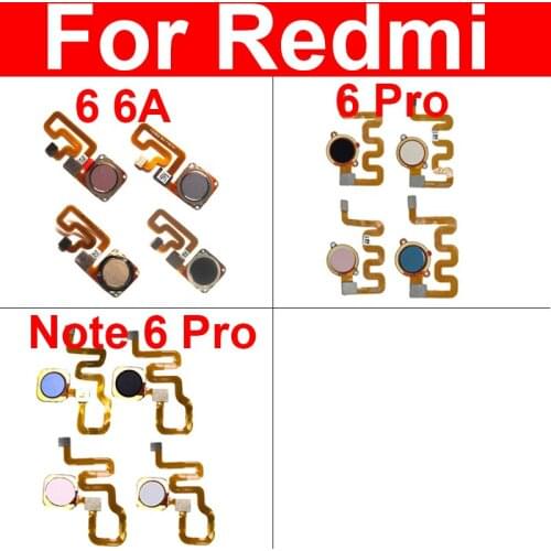 Fingerprint Sensor Flex Cable For Xiaomi Redmi 6 6A Pro Home Menu Button Touch ID Sensor Flex Cable Replacement Repair Parts