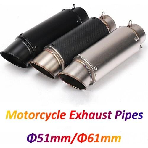 51/61mm Motorcycle Exhaust Pipe Muffler System Escape Moto Dirt Bike for Yamaha FZ1 R6 Cafe Racer Ninja 650 Z900 GSXR Hayabusa