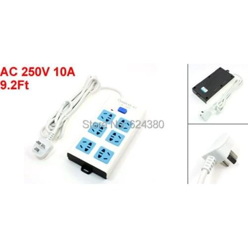 9.2Ft Cable AU EU US Socket 6 Six Outlet Australia Plug Universal Overload Protection Power Strip 10A 250V AC Wholesale Retail