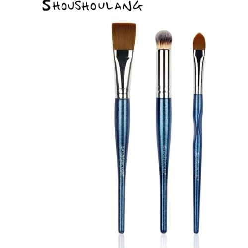 Shoushoulang Professional Handmade Make Up Brush 1pc Foundation Concealer Brush Soft Resilient Synthetic Fiber Makeup Brush