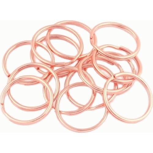 20mm Rose Gold Split Key Ring Jump Ring Key Ring Loop Metal Clasp Connector Trigger Clip Buckles Jewelry Making Dog Collar Suppl