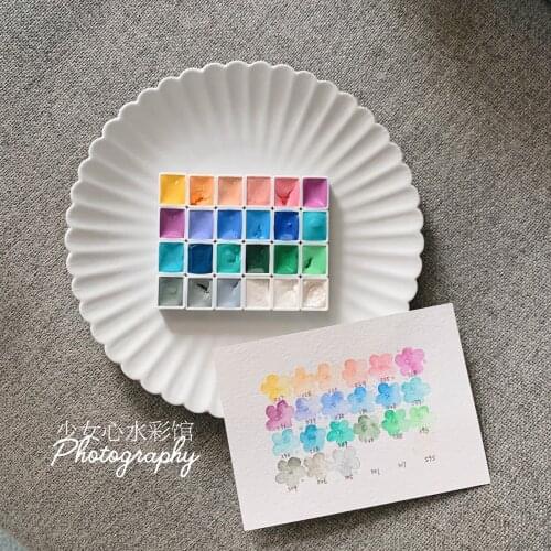 Korea MijELLO watercolor paint distribution 0.5/0.8/1.5ml tin box acuarelas palette art supplies