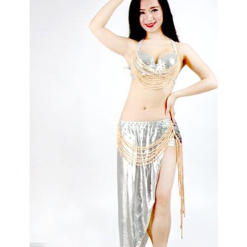 Sexy Women Belly Dance Costume Ladies Modern Dancer Stage Performance Clothes Bra and Skirt Set