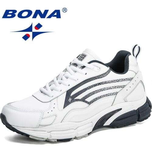 BONA 2020 New Designers Action Leather Running Shoes Men Sneakers Sports Man Jogging Footwear Outdoor Walking Fitness Trainers