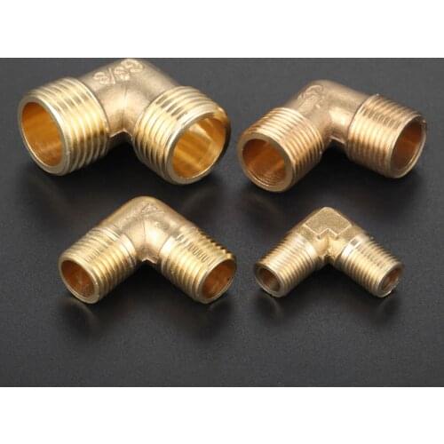 Brass Fitting Connector 1/8" 1/4" 3/8" BSP Male Thread 90 Deg Elbow Pipe Fitting Pneumatic Connector Coupler For Air Water