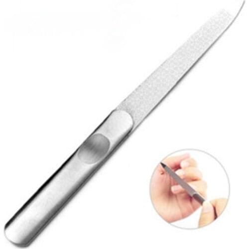 Stainless Steel Metal Nail Art Pedicure Tool Dual Sided File Manicure Cuticle Pusher Tweezer Nail Art Files