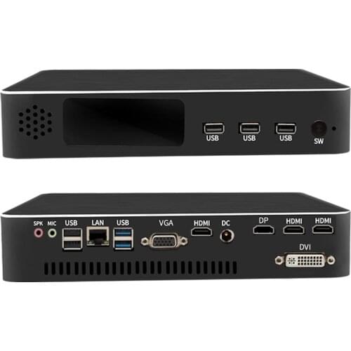 Multi display Dedicated Mini PC with Fan Intel Quad Core E3-1231V3 up to 38GHz 8MB plus 2*HDMI DP DVI Mini Desktop Computer