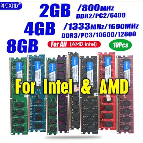 PLEXHD Desktop RAM Memory PC2 RAM Memoria Module DDR2 800 PC3 6400 4GB Compatible DDR2 800MHz 667MHz mini PC gaming motherboard