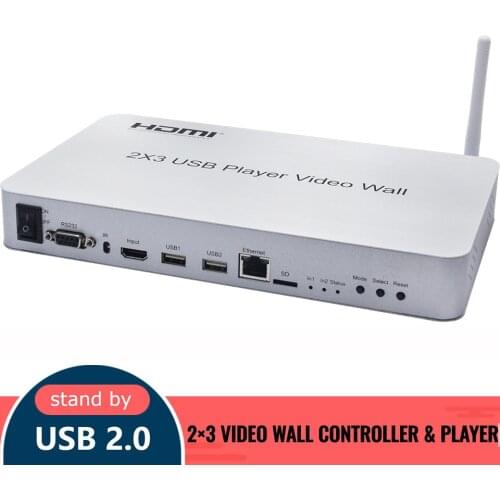 2×3 Video wall controller & Player Support a variety of stitching effects Support USB playback Stitching Video Wall Processor