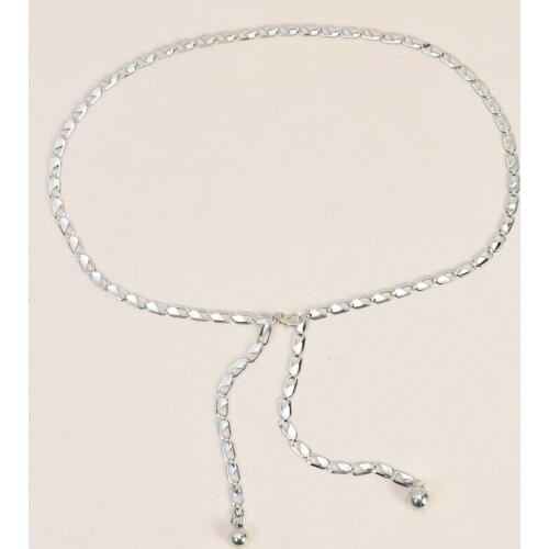 New female Full Metal Mirror thin Waist Belt Women Metallic Gold Plate With Chains Lady Punk Rocky waistband for women BL659