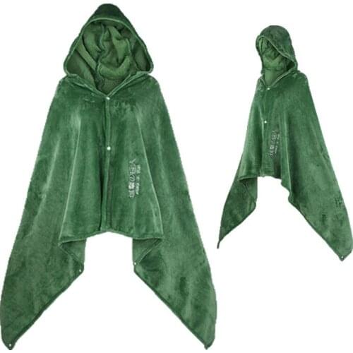 Anime Attacks Giant Cosplay Titan Wearable Throw Blanket with Hooded Children Adult Thicken Blanket In Winter Costume Coat