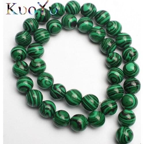 Wholesale Green Malachite Smooth Round Loose Stone Beads For Jewelry Making 15.5"inches 4/6/8/10/12 mm DIY Bracelet Necklace