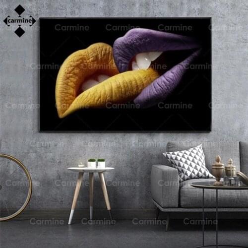 Sexy Lips Poster and Print Modern Canvas Art Painting On The Wall Kiss Wall Art Picture for Living Room Interior Decor Frameless