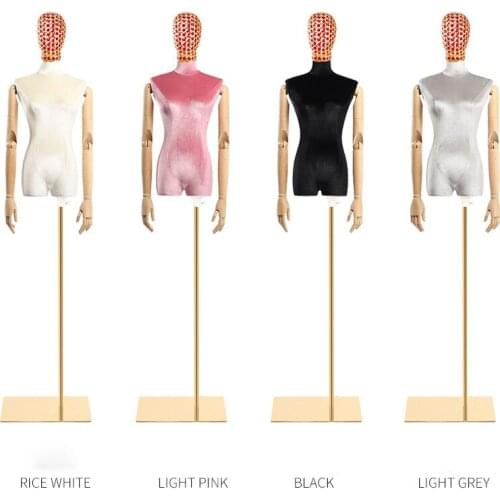 New Korean Version Female Fabric Mannequin Props Gem Head Electroplated Silver Head Model