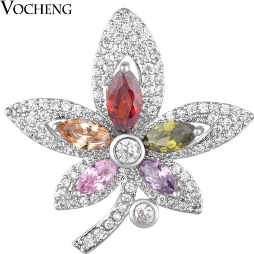 CZ Stone Luxury Vocheng Snap Charms Interchangeable 18mm 2 Colors Flower Shining Copper Material Vn-1634