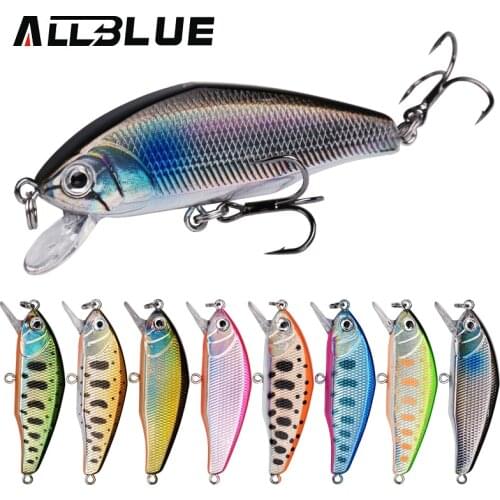 ALLBLUE EDGE 64S Mini Flat Minnow Sinking Fishing Lure 64mm/7g Trout Artificial Hard Bait Crankbait Freshwater Fishing Tackle