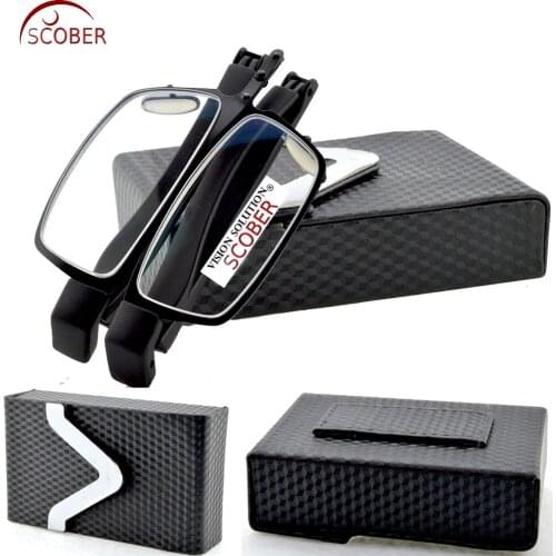 2019 = Scober New Portable Case Folding Reading Glasses Anti-radiation Small Light Weight Resin Coating +1 +1.5 +2 +2.5 To +4