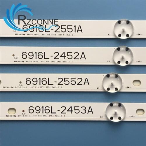 LED Backlight strip 8 Lamp For 49" V16 ART3 2452 2453 2551 2552 49UH6500 49UH650V 49UH661V 49UH668V LC490DGG FJ M6 M5 49UH656V