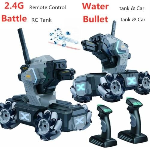 High Simulaiton Battle RC Tank Water Launch Rotating Turret 360 Degree Rotation Water Bomb Tank Drift Car Tank With 3pcs Battery