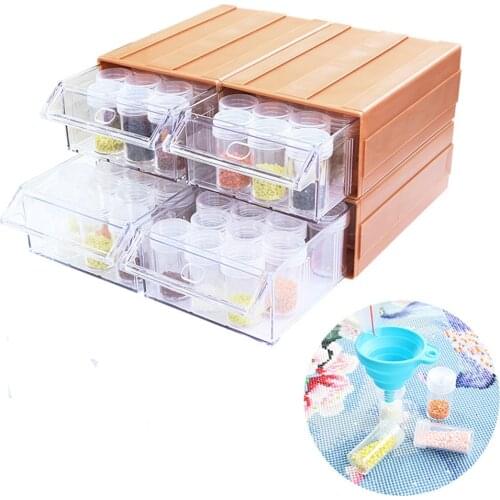 Diamond Painting Tool Storage Box DIY New Drawer Type Bead Nail Jewelry Storage Box Round Bottle Diamond Plate Combination Set