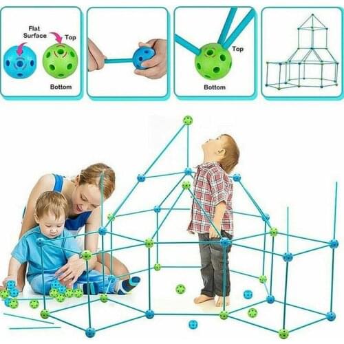 Castles Tunnels Play Beach Tent Construction Fort Building Kits DIY Building Fortress Outdoor Games Sports Garden Toys For Child