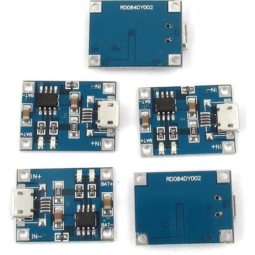 Micro-USB 1A Li-Ion 18650 Lithium Battery Charger Charging TP4056 Module Board