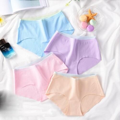 Womens Cotton Panties Female Lace Edge Breathable Briefs Sexy Underwear Women Cotton Crotch Lingerie Intimates