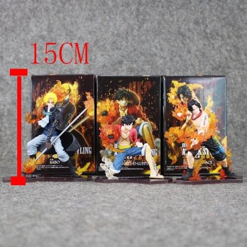 3pcs/lot Luffy Ace Sabo Brotherhood PVC Figures Collectible Model Toys Gift for Kids