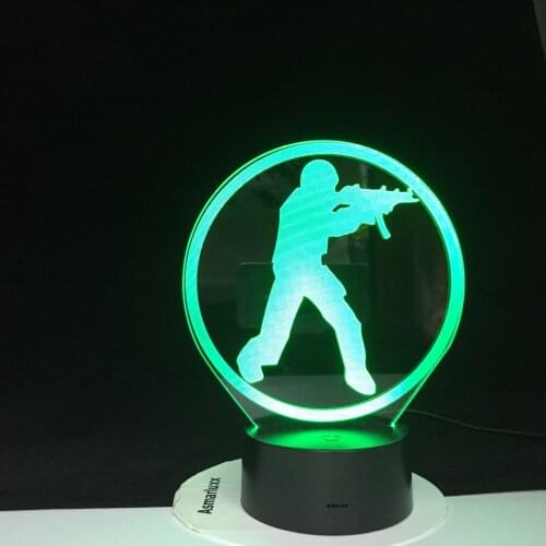 3D Lamp Soldier Colorful Touch Gradual Led Visual Usb Night Light Home Decoration Desk Lamp Lovely Cartoon Childrens Toys 2791