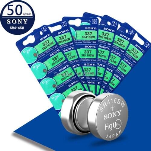 50Pcs/Lot For Sony New LONG LASTING 337 SR416SW 623 D337 V337 SP337 Watch Battery Button Coin Cell For Watch Car Remotes