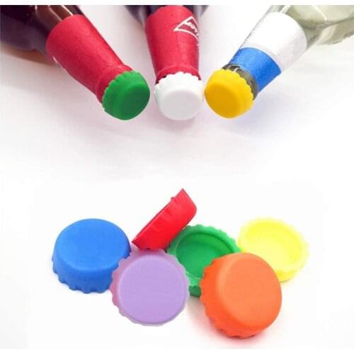 6Pcs/Set color Silica Gel Wine Bottle Stopper Vacuum Beer Cap Sealer Fresh Keeper Bar Tools Bottle Cover Kitchen Bar Accessories